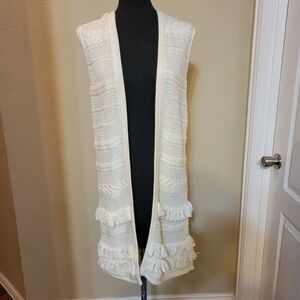Vince knit fringe vest